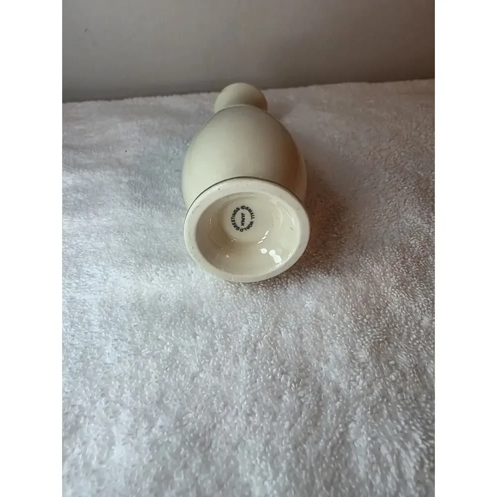 Otagiri OZ-MALL Panda Ceramic Vase Beige Black Gold Rim Japan Vintage 1980s